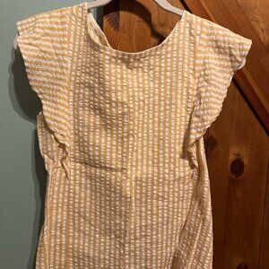 Everly Mustard and Cream Striped Top